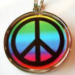 Rainbow Peace Pet Id Tag