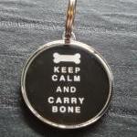 Keep Calm & Carry Bone Pet Id Tag